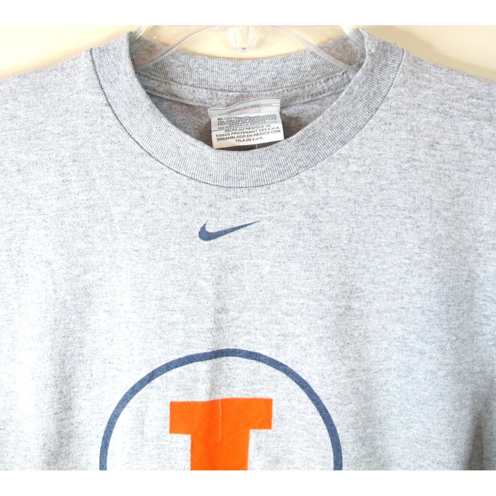 Vintage Nike Gray Short Sleeve Center Swoosh Tee Shirt Illinois Men's Medium - Picture 2 of 8
